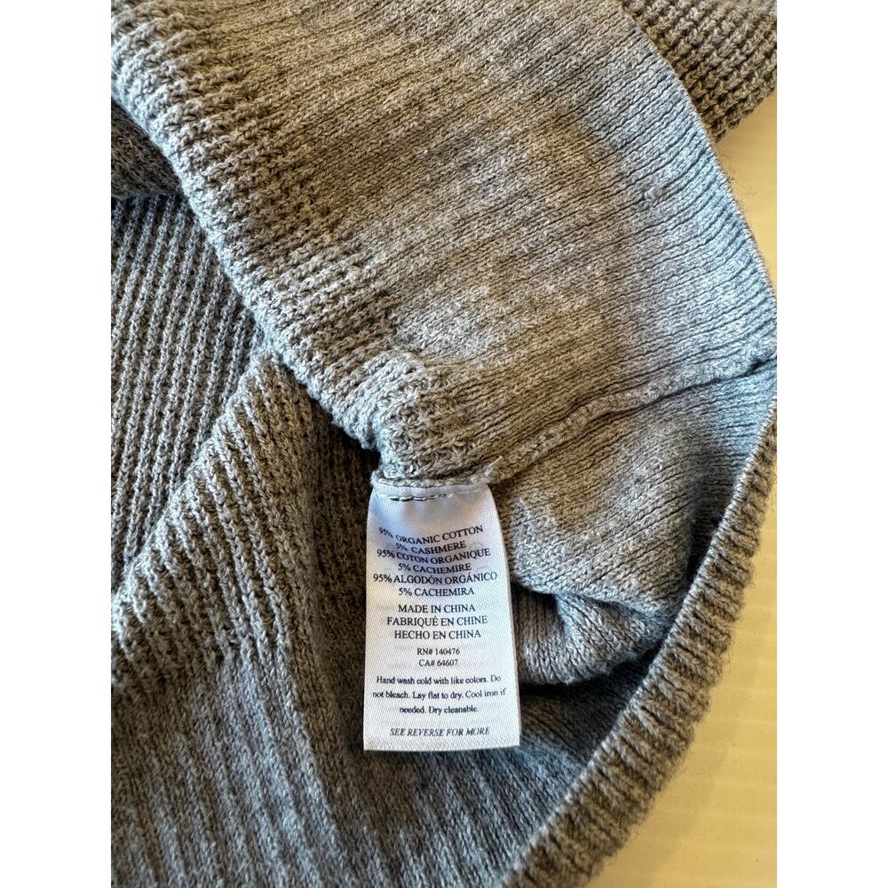 Faherty Throwback Crewneck Sweater Womens’ Small Gray Organic Cotton Cashmere - Picture 5 of 16